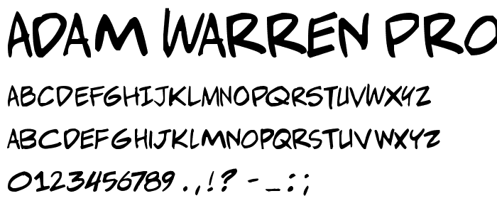 Adam Warren pro font